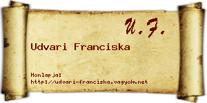 Udvari Franciska névjegykártya